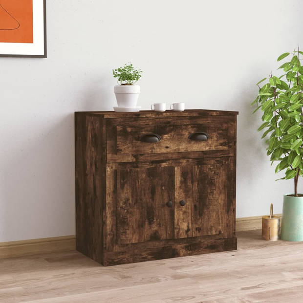 The Living Store Dressoir - Klassiek - Opbergkast - 70x35.5x67.5 cm - Gerookt eiken