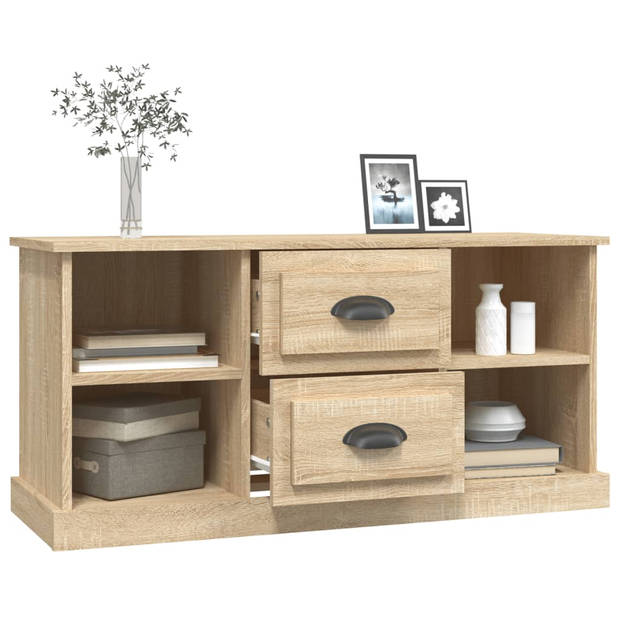 vidaXL Tv-meubel 99,5x35,5x48 cm bewerkt hout sonoma eikenkleurig