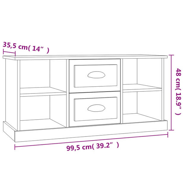 vidaXL Tv-meubel 99,5x35,5x48 cm bewerkt hout betongrijs