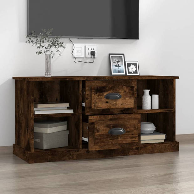 vidaXL Tv-meubel 99,5x35,5x48 cm bewerkt hout gerookt eikenkleurig