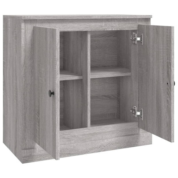 vidaXL Dressoir 70x35,5x67,5 cm bewerkt hout grijs sonoma eikenkleurig