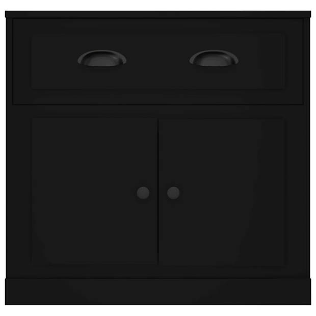 The Living Store Klassiek Dressoir - Zwart - 70 x 35.5 x 67.5 cm - Bewerkt Hout