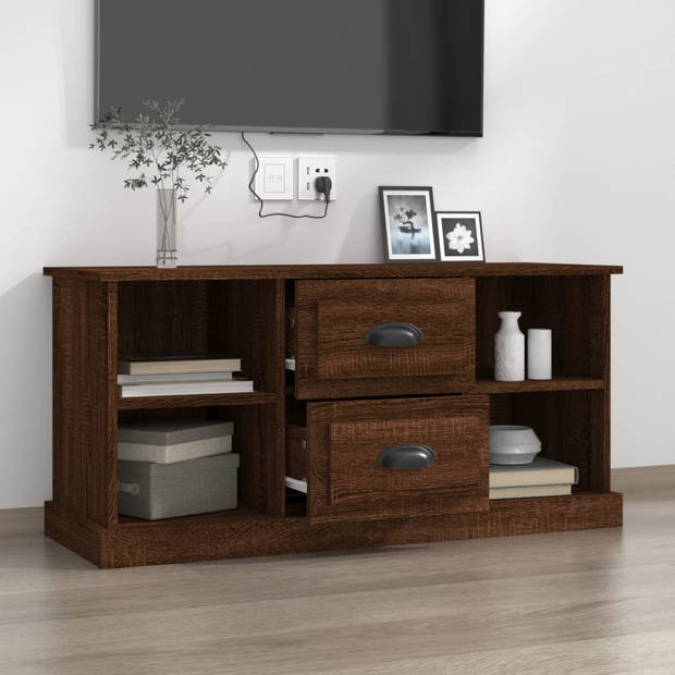 vidaXL Tv-meubel 99,5x35,5x48 cm bewerkt hout bruin eikenkleur