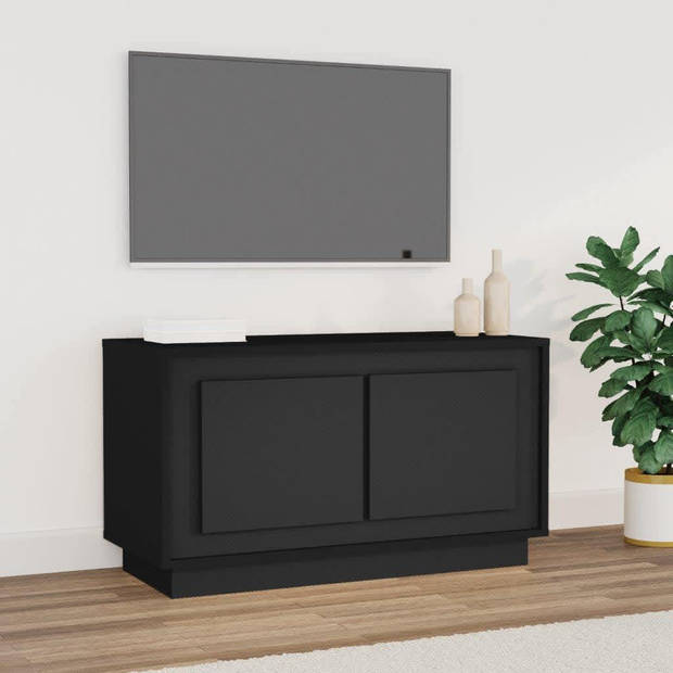 vidaXL Tv-meubel 80x35x45 cm bewerkt hout zwart