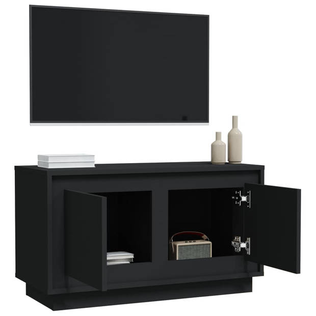 vidaXL Tv-meubel 80x35x45 cm bewerkt hout zwart