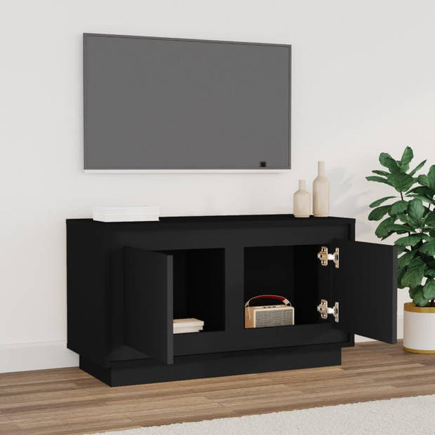 vidaXL Tv-meubel 80x35x45 cm bewerkt hout zwart