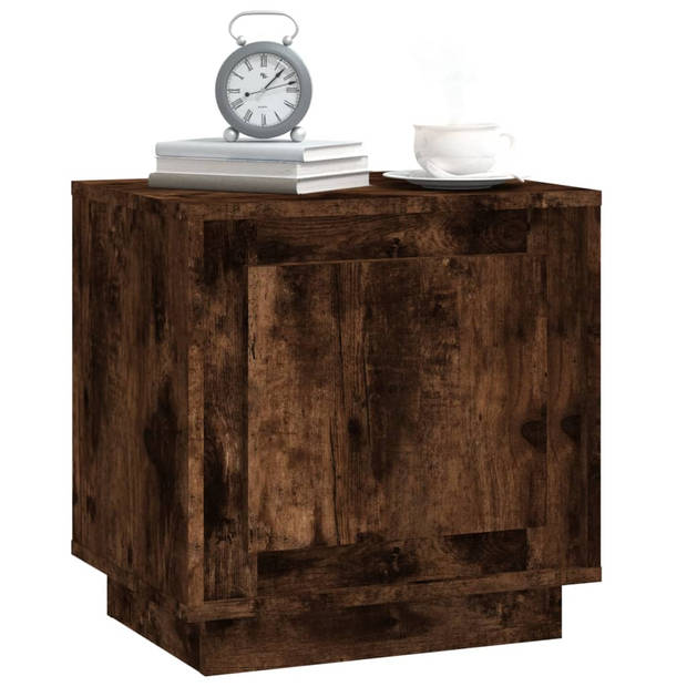 vidaXL Nachtkastjes 2 st 44x35x45 cm bewerkt hout gerookt eikenkleurig