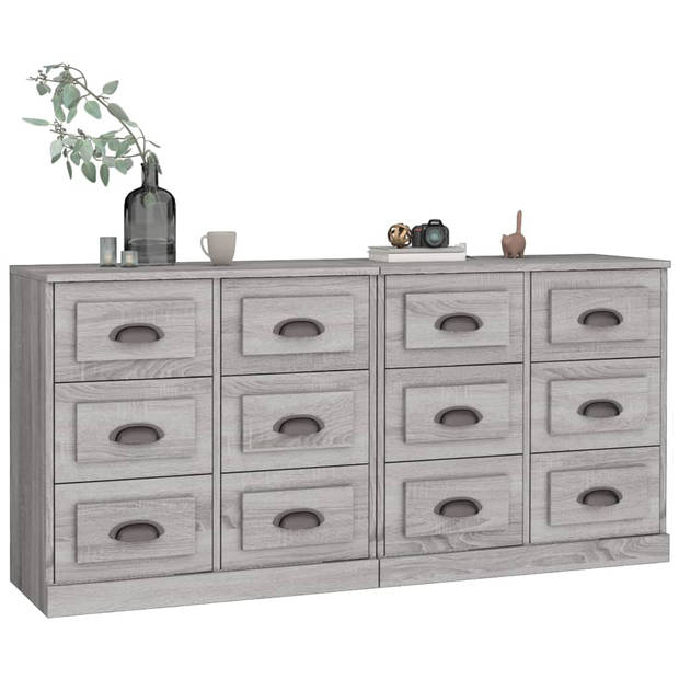 The Living Store Dressoir Grijs Sonoma Eiken 70x35.5x67.5 cm - Duurzaam bewerkt hout