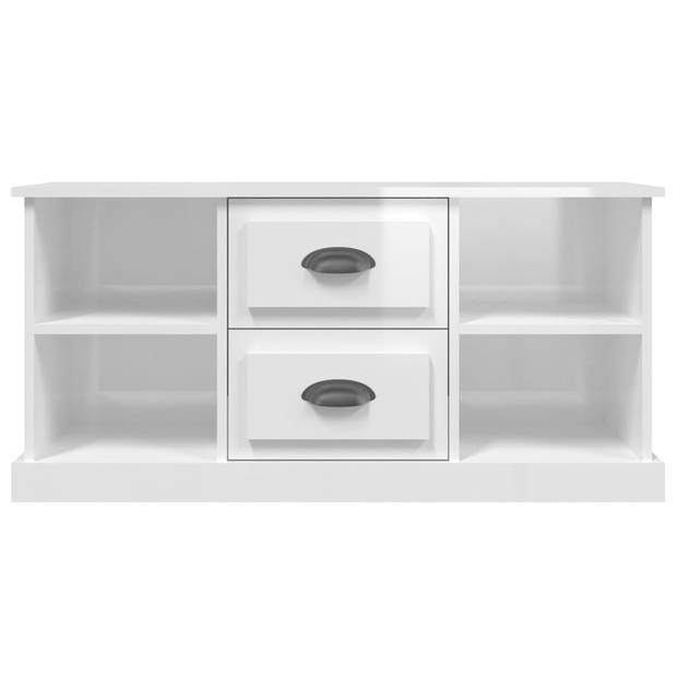 The Living Store TV-meubel - Trendy en praktisch - Opbergruimte- 4 open vakken en 2 lades - 99.5 x 35.5 x 48 cm -