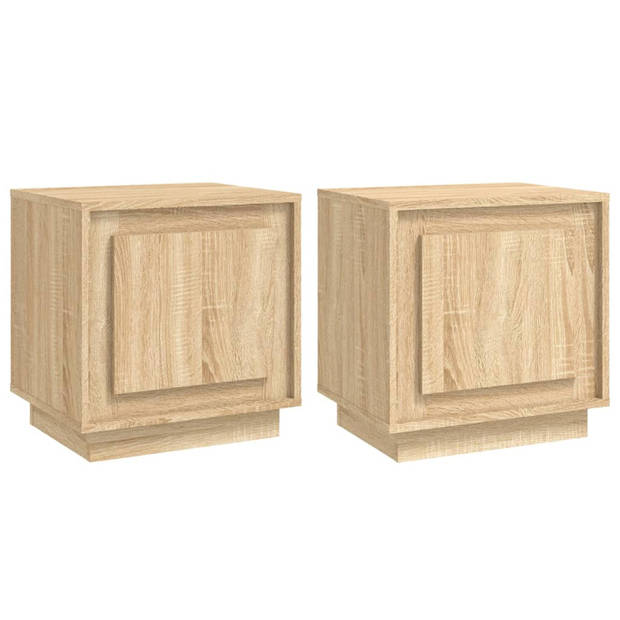 vidaXL Nachtkastjes 2 st 44x35x45 cm bewerkt hout sonoma eikenkleurig