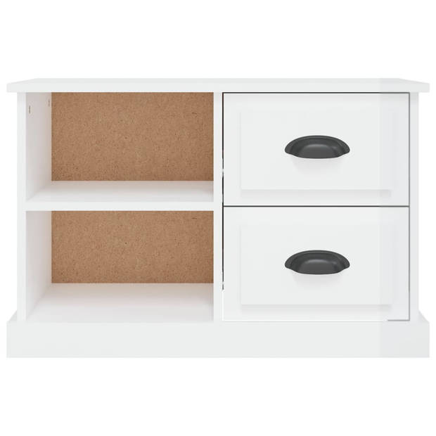 The Living Store Tv-kast Trendy - Tv-meubel met opbergruimte - 73x35.5x47.5 cm - Hoogglans wit