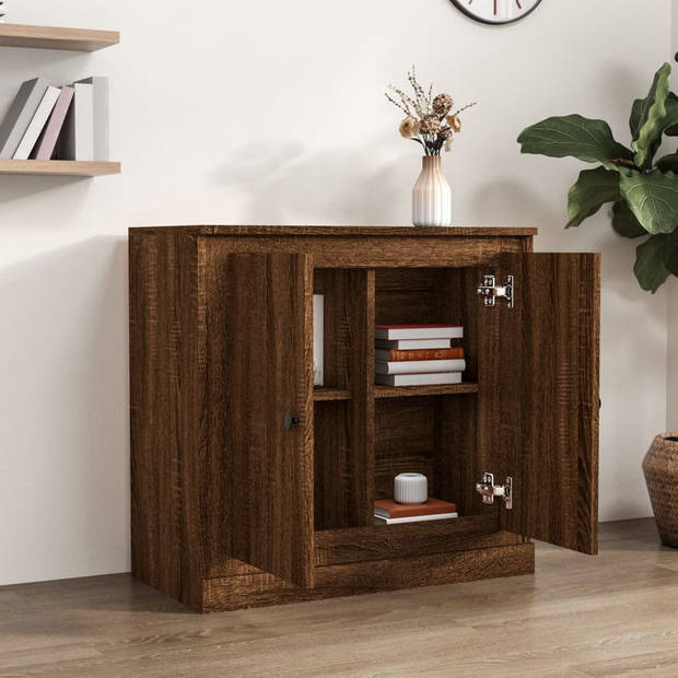 The Living Store Dressoir Vintage - Bijzetkast - 70 x 35.5 x 67.5 cm - Bruineiken