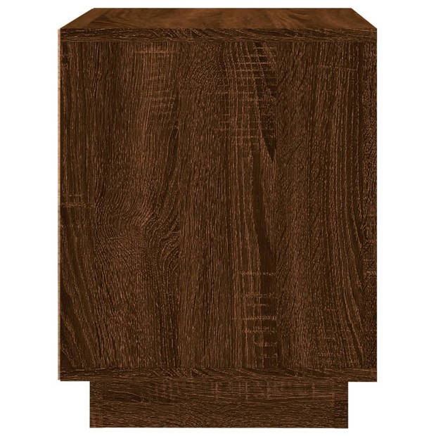 vidaXL Nachtkastje 44x35x45 cm bewerkt hout bruin eikenkleur