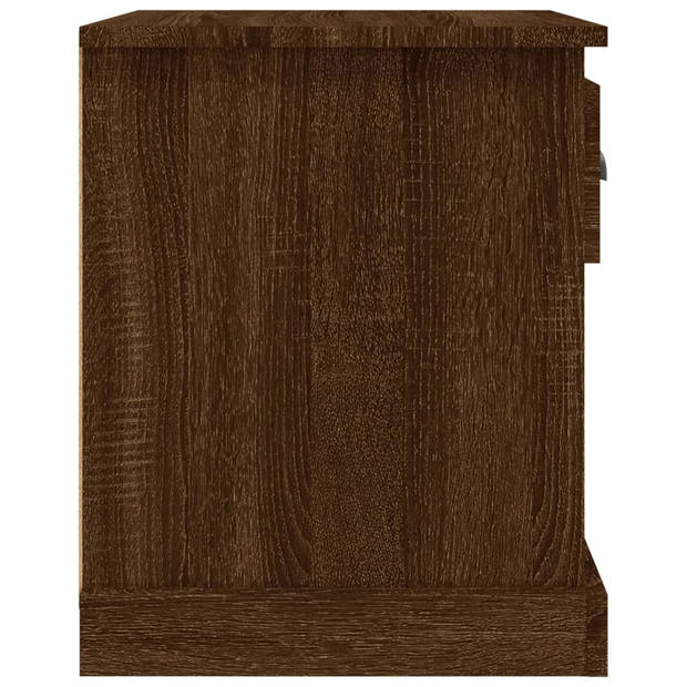 vidaXL Nachtkastje 39x39x47,5 cm bewerkt hout bruin eikenkleur