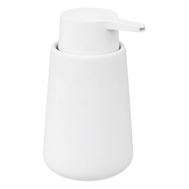 WC-/toiletborstel en houder dolomiet wit met zeeppompje 250 ml - Badkameraccessoireset