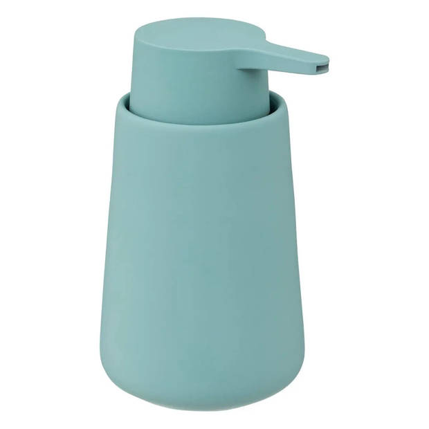 5Five WC-/toiletborstel in houder - ijsblauw - polyresin - met zeeppompje 300 ml - Badkameraccessoireset