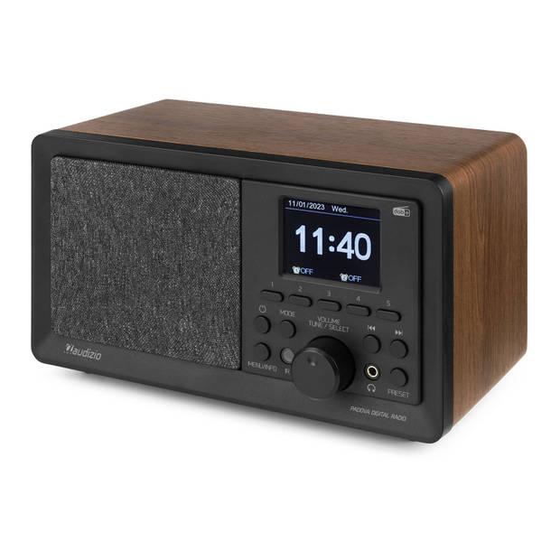 DAB radio met Bluetooth - Audizio Padova retro radio - Met mp3-speler en afstandsbediening - 40W
