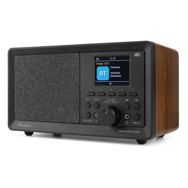 DAB radio met Bluetooth - Audizio Padova retro radio - Met mp3-speler en afstandsbediening - 40W