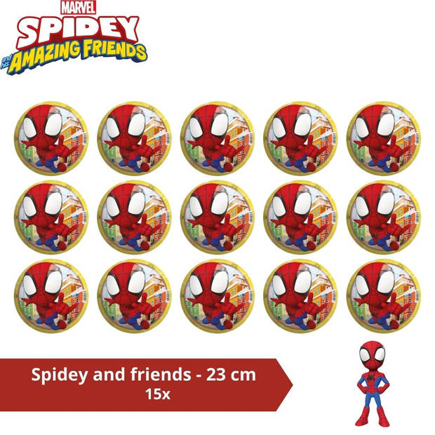 Bal - Voordeelverpakking - Spiderman en Friends - 23 cm - 15 stuks