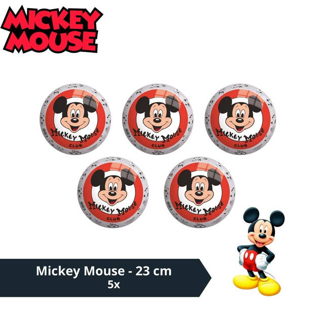 Bal - Voordeelverpakking - Mickey Mouse - 23 cm - 5 stuks