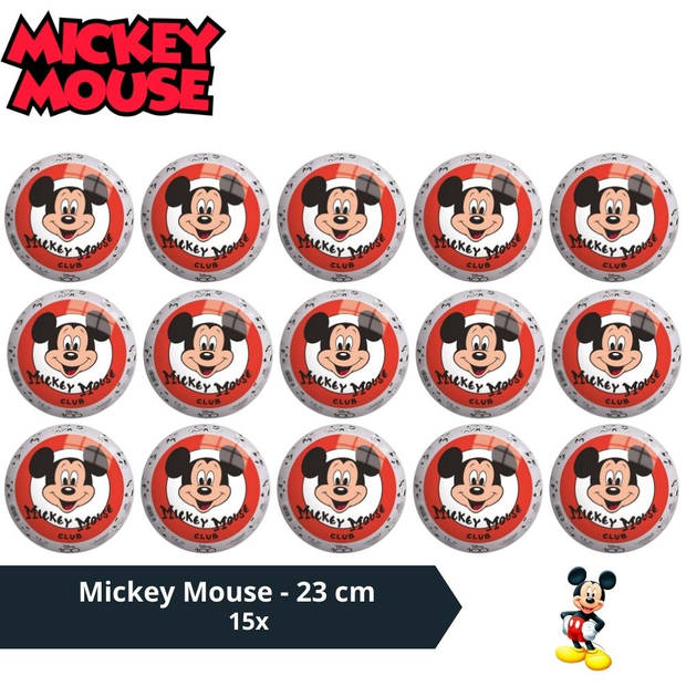 Bal - Voordeelverpakking - Mickey Mouse - 23 cm - 15 stuks