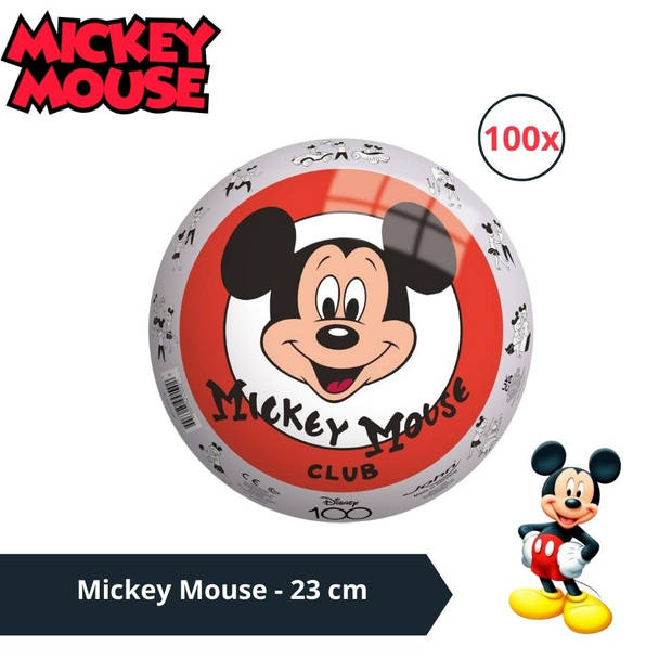 Bal - Voordeelverpakking - Mickey Mouse - 23 cm - 100 stuks