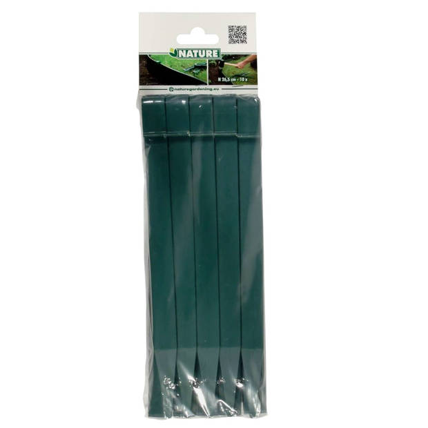 Nature - Grondpennen voor borderranden groen H26,7x1,9x1,8 cm set 10 stuks