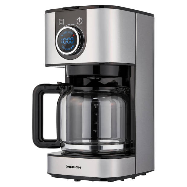 Medion Koffiezetapparaat (MD19480) - Filter Koffie - Koffiemachine met Warmhoudfunctie - 1.5 Liter - Zilver