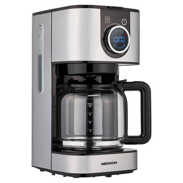 Medion Koffiezetapparaat (MD19480) - Filter Koffie - Koffiemachine met Warmhoudfunctie - 1.5 Liter - Zilver