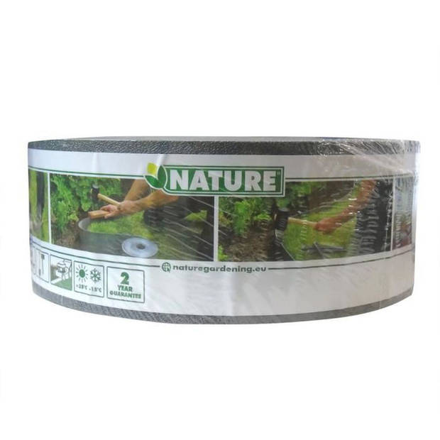 NATURE Tuinborder - Polyethyleen - Dikte 3 mm - Grijs - H7,5 cm x 10 m