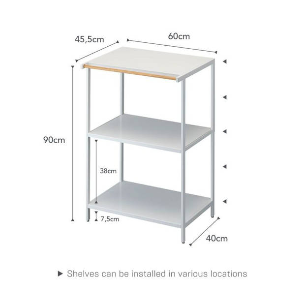 Yamazaki Opbergrek - 3 niveaus - Tower - Wit