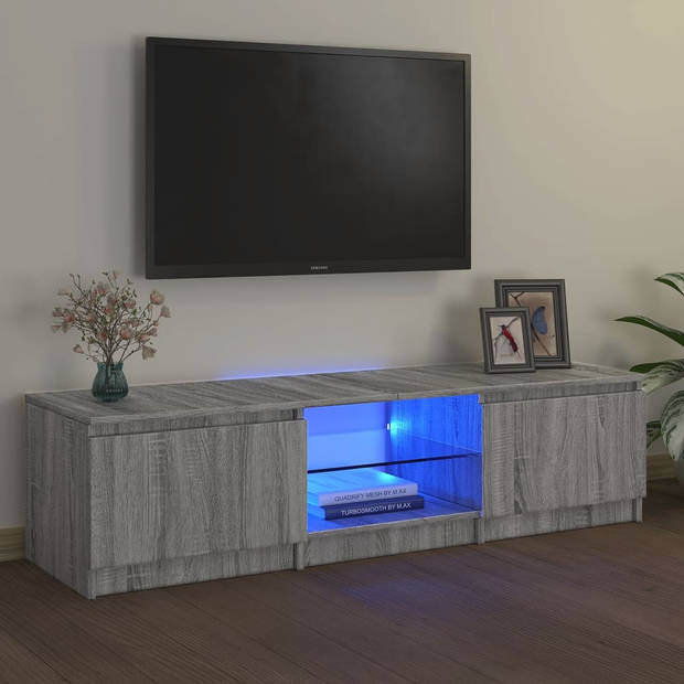 vidaXL Tv-meubel met LED-verlichting 140x40x35,5 cm grijs sonoma eiken