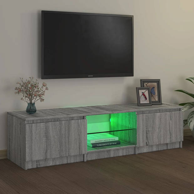 vidaXL Tv-meubel met LED-verlichting 140x40x35,5 cm grijs sonoma eiken