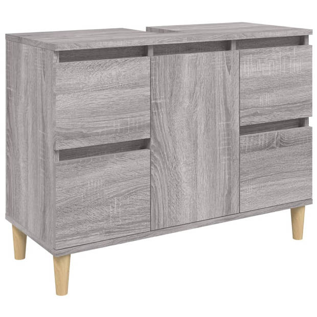 The Living Store Badmeubelset X - Badkaastjes - 80 x 33 x 60 cm - Grijs Sonoma Eiken