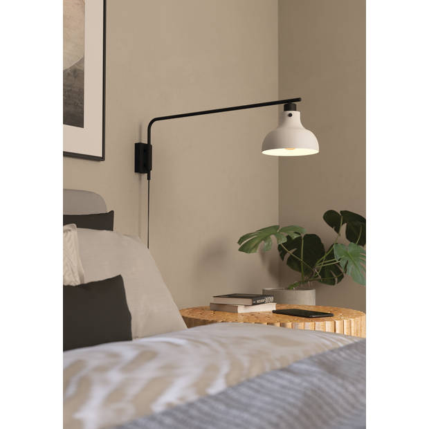 EGLO Matlock Wandlamp - E27 - 25 cm - Grijs/Zwart - Staal