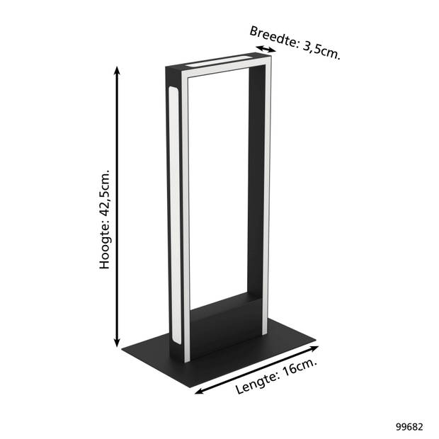 EGLO connect.z Salvilanas-Z Tafellamp - 42,5 cm - Zwart/Wit - Dimbaar