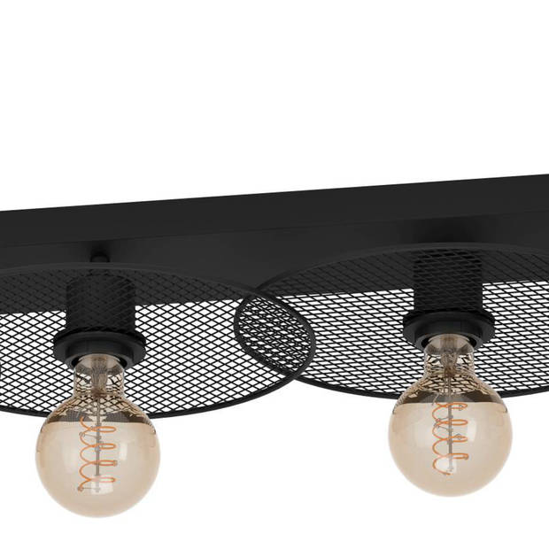 EGLO Ikeston Plafondlamp - E27 - 95 cm - Zwart - Staal