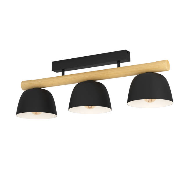 EGLO Sherburn Plafondlamp - E27 - 80 cm - Zwart/Bruin - Hout