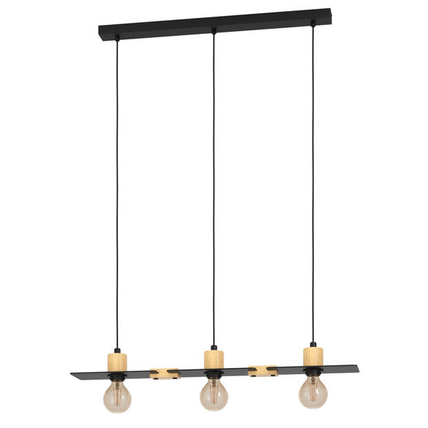 EGLO Bramerton Hanglamp - E27 - 81 cm - Zwart/Bruin