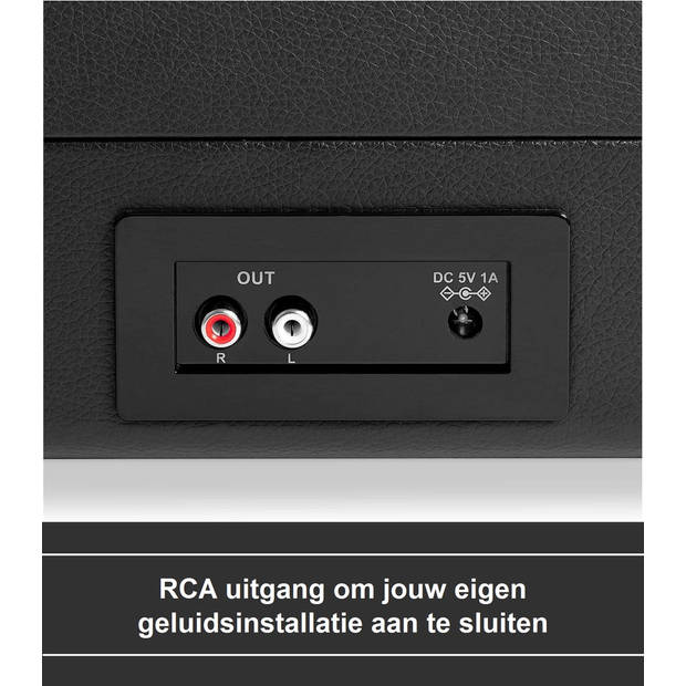 Platenspeler Bluetooth - Retro - Koffer - Met ingebouwde speaker - Zwart van Zedar