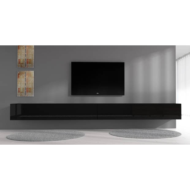 Meubella TV-Meubel Flame - Zwart - 320 cm