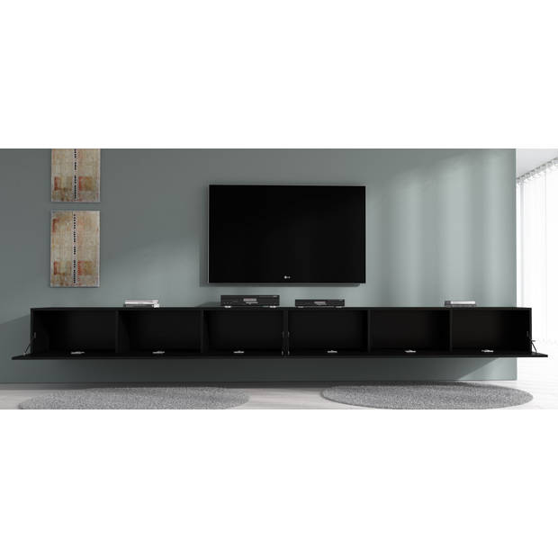 Meubella TV-Meubel Flame - Zwart - 320 cm