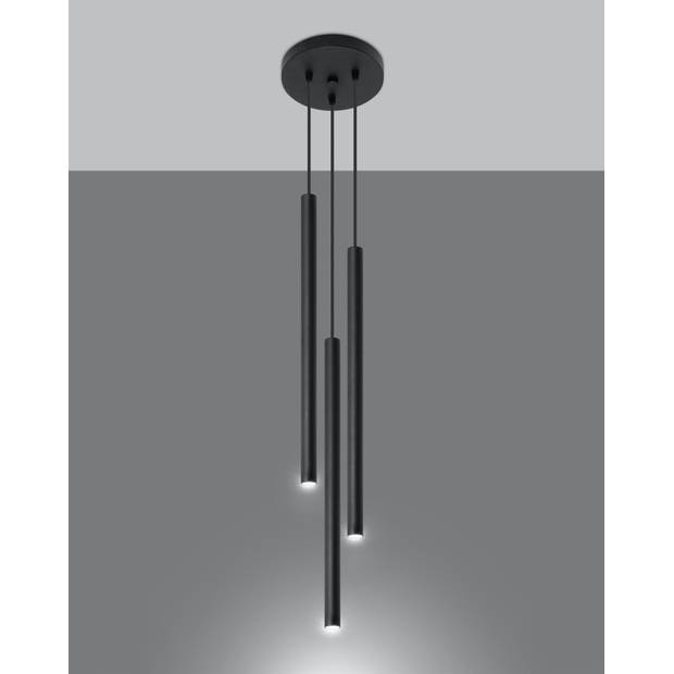 Sollux Hanglamp Pastelo 3 lichts Ø 20 cm zwart