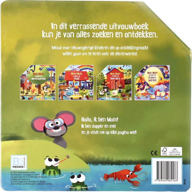 Muis Mats Ondekt De Dierenwereld - Uitklapbaar kinderboek, met 5 panoramapagina's