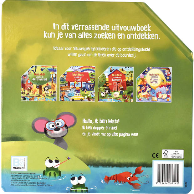 Muis Mats Ondekt De Boerderij - Uitklapbaar kinderboek, met 5 panoramapagina's