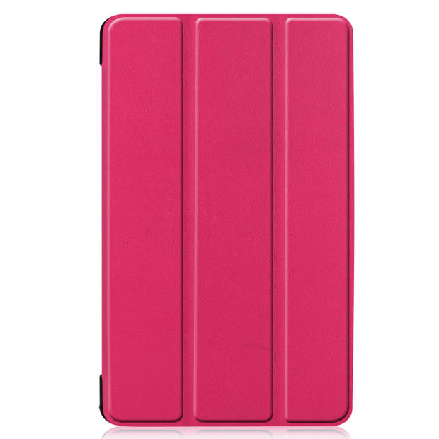 Basey Samsung Galaxy Tab A 8.0 (2019) Hoesje Kunstleer Hoes Case Cover -Donkerroze