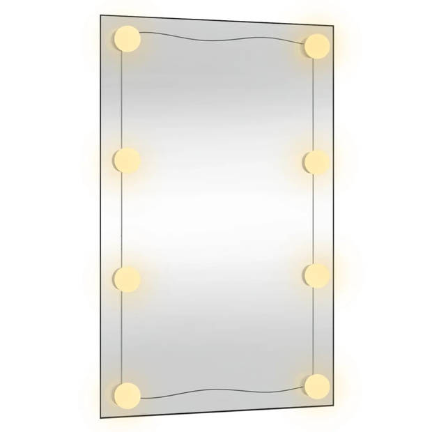 vidaXL Wandspiegel met LED's rechthoekig 50x80 cm glas