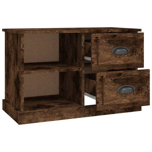 The Living Store TV-Kast - Trendy - Tv-meubel - 73 x 35.5 x 47.5 cm - Gerookt eiken+hout