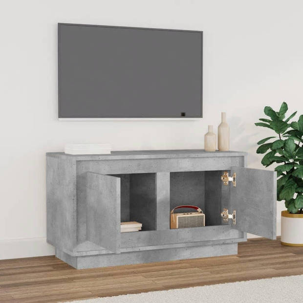 vidaXL Tv-meubel 80x35x45 cm bewerkt hout betongrijs