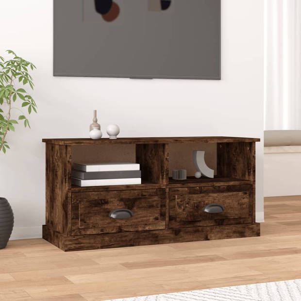 vidaXL Tv-meubel 93x35,5x45 cm bewerkt hout gerookt eikenkleurig